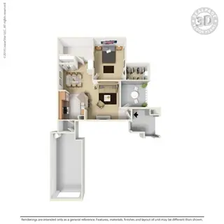 One Bedroom Apartment - A3 (Wheelchair Accessible) 1101 floor plan